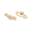 Rack Plating Brass Pave Clear Cubic Zirconia Connector Charms LS-KK-G433-04LG-1