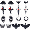 32Pcs 8 Styles Gothic Halloween Theme Alloy Enamel Pendants FIND-BM0001-20-1