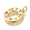 Brass Micro Pave Clear Cubic Zirconia Pendants KK-G521-01G-O-2
