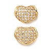 Brass Micro Pave Cubic Zirconia Beads KK-F895-05G-1