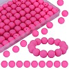 80Pcs Round Silicone Focal Beads SIL-SZ0001-24-34-1