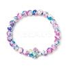 Synthetic Dyed Turquoise Beaded Stretch Bracelets for Women Men BJEW-JB11549-02-2