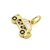 Rack Plating Brass Micro Pave Cubic Zirconia Pendants KK-U021-05G-2