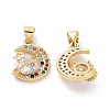 Brass Cubic Zirconia Pendants ZIRC-I062-32G-2
