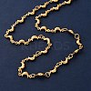 304 Stainless Steel Moon Link Chain Necklaces for Women NJEW-G178-09G-2