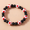 2Pcs Sport Resin Football Beaded Stretch Bracelets for Women Men FS-WG5AFC0-02-4