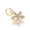 Brass Micro Pave Cubic Zirconia Charms ZIRC-F112-02G-3
