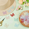 48Pcs 8 Colors Butterfly Shape Cloth Embroidery Applqiues PATC-FG0002-16-5