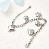 304 Stainless Steel Charm Bracelets BJEW-P368-06A-P-3