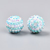 Stripe Pattern Resin AB Rhinestone Round Beads RESI-S313-18x20-15-2