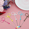 10Pcs 10 Colors Alloy Bar Beadable Keychain Clasps FIND-SC0017-20-6