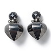 Faceted Synthetic Hematite Openable Perfume Bottle Pendants G-P435-A-05P-1