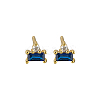Geometric S925 Silver Zircon Rectangle Stud Earrings SC5320-4-1