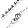 Non-Tarnish 304 Stainless Steel Rosary Bead Necklaces LS-NJEW-D285-40P-3