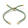 Braided Cotton Cord Slider Bracelet Making MAK-R001-01G-01-1