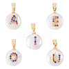 5Pcs 5 Styles Natural Cultured Freshwater Pearl Pendants KK-TA0002-27-3