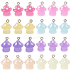 32Pcs 8 Colors Luminous Opaque Resin Pendants RESI-TA0002-12-2