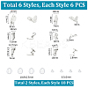 36Pcs 6 Styles 304 Stainless Steel Converter STAS-UN0053-57-3