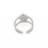 201 Stainless Steel Open Cuff Finger Ring Enamel Settings LS-STAS-S119-159B-P-2