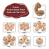 6 Style Natural Round Wood Beads and Jute Cords WOOD-YW0001-02-2
