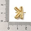 Brass Micro Pave Cubic Zirconia Letter Links KK-I717-04K-3