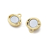 Brass Natural Black Lip Shell Epoxy Magnetic Clasps KK-G528-01G-01-2