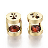 Brass Cubic Zirconia Charms LS-KK-S356-067B-NF-1
