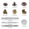 18 Sets Cherry & Grape & Strawberry Brass Leather Snap Buttons Fastener Kits SNAP-YW0001-06AB-3