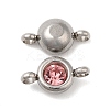 304 Stainless Steel Single Rhinestone Connector Charms STAS-E194-13P-04-2
