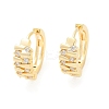 Brass Clear Cubic Zirconia Hoop Earrings EJEW-Q016-05G-3