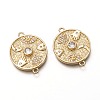 Brass Micro Pave Clear Cubic Zirconia Links Connectors ZIRC-C020-20G-1