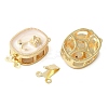 Brass Micro Pave Clear Cubic Zirconia with Enamel Box Clasps KK-G505-02G-2