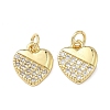 Brass Micro Pave Clear Cubic Zirconia Pendants KK-F930-09G-1