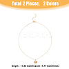 2Pcs 2 Colors Alloy Pendant Necklaces Set NJEW-FI0001-54-2