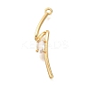 Brass Micro Pave Clear Cubic Zirconia Pendants KK-M301-12G-1