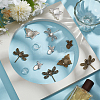 Tibetan Style Alloy Pendant Cabochon Settings with Transparent Glass Cabochons DIY-GO0002-31C-4