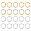 BENECREAT 20Pcs 2 Colors Brass Linking Rings KK-BC0012-90-1