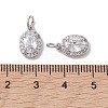 Brass Micro Pave Clear Cubic Zirconia Charms KK-K360-17P-3