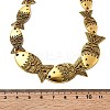 Tibetan Style Alloy Graduated Fish Link Chain Necklaces for Women NJEW-C102-01AG-3