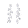 Brass Micro Pave Cubic Zirconia Stud Earrings EJEW-B046-16P-1