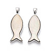 Alloy and Dyed Natural Paua Shell Pendants PALLOY-T093-06A-1