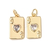 Brass with Cubic Zirconia Pendants KK-C143-42G-02-1