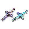 Rainbow Color Alloy Pendant Enamel Settings PALLOY-N163-146-NR-3