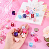 24Pcs 8 Styles Opaque Printed Acrylic Beads MACR-TA0002-75-6