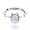 Natural Aquamarine Oval Open Cuff Ring STER-T008-92P-2