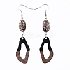 Resin & Wood Dangle Earrings EJEW-JE03469-01-2