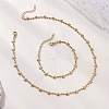 304 Stainless Steel Star Link Chains Necklaces & Bracelets Sets SJEW-JS01371-1