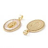 Brass Micro Pave Clear Cubic Zirconia Pendants X-ZIRC-M116-23G-2