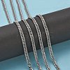 Tarnish Resistant Men's Jewelry Making 304 Stainless Steel Double Link Curb Chains CHS-A003C-1.0mm-3