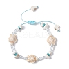 Adjustable Synthetical Turquoise & Magnesite Beaded Braided Bead for Women BJEW-JB11546-2